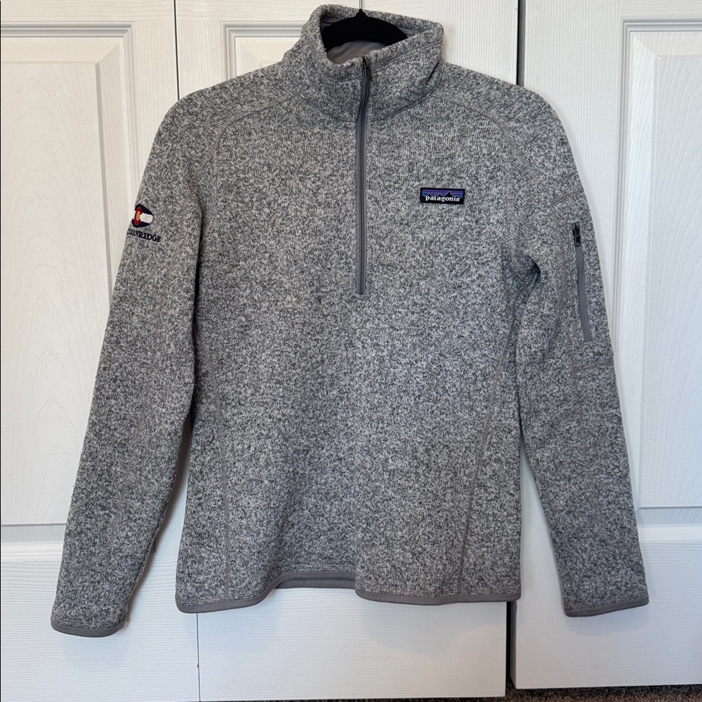 S Patagonia Heathered Gray Fleece Better Sweater 1/4 zip Breckenridge Colorado